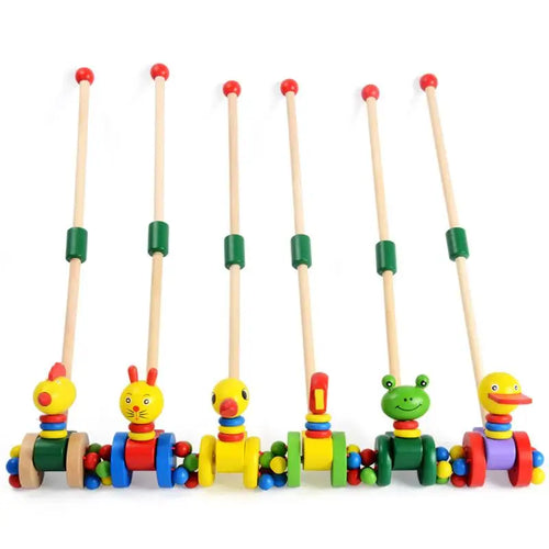 Dino Schiebewagen für Babys - Lehrreiches Holzspielzeug für Kleinkinder