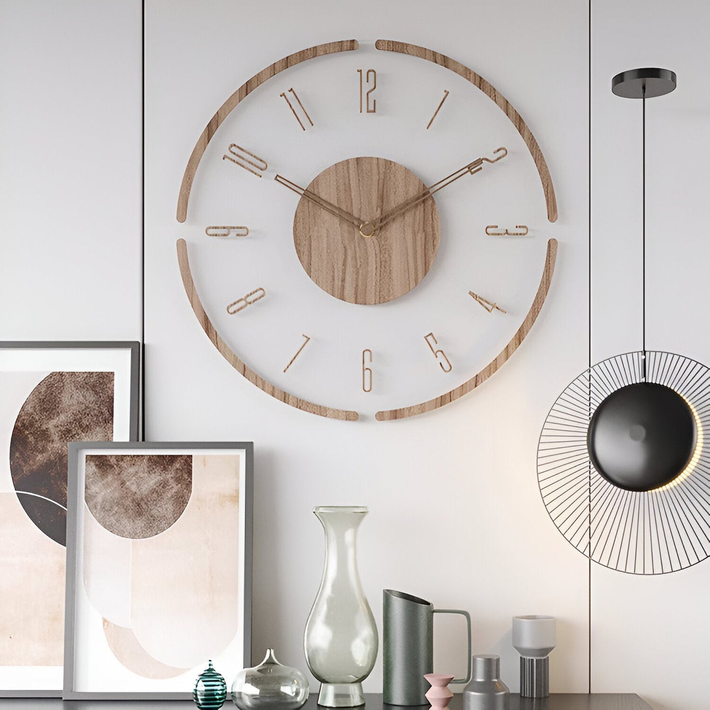 ClearWood Stille Wanduhr – Zeitgemäßes Holz- und Acryl-Design