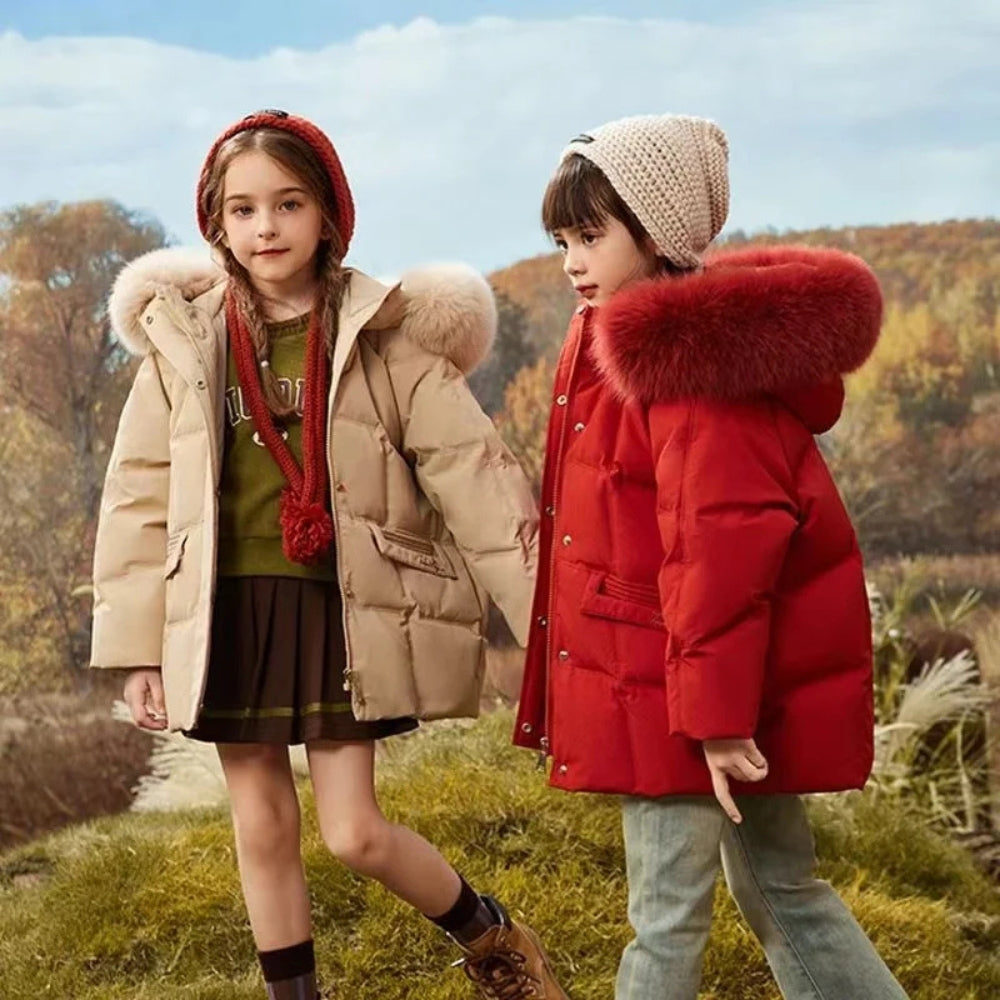 Kinder Winterjacke mit Daunen – Warm, Leicht und Bequem