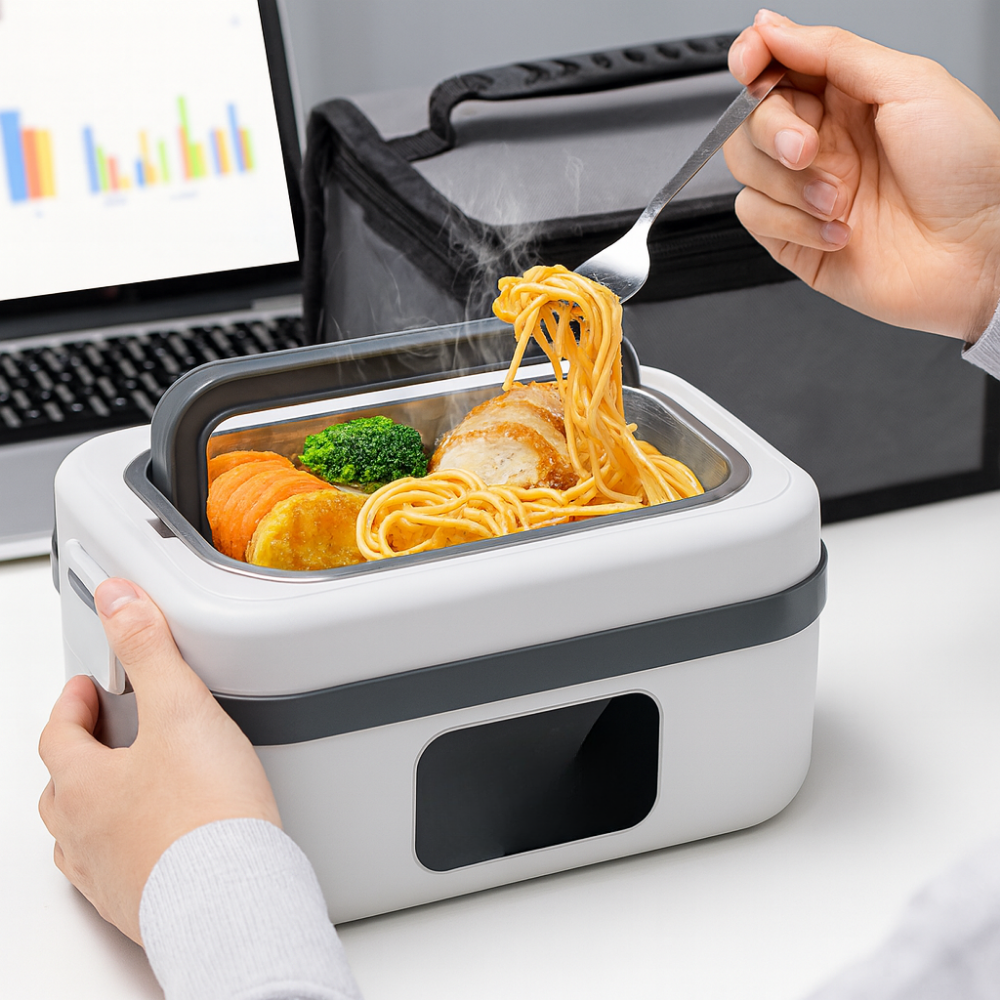 Elektrische Lunchbox mit Akku – Warmes Essen Unterwegs und bei der Arbeit