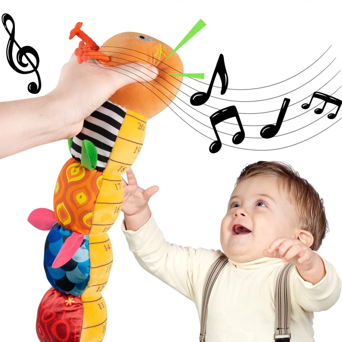 Musikalische Plüschraupe – Lernspielzeug für Babys