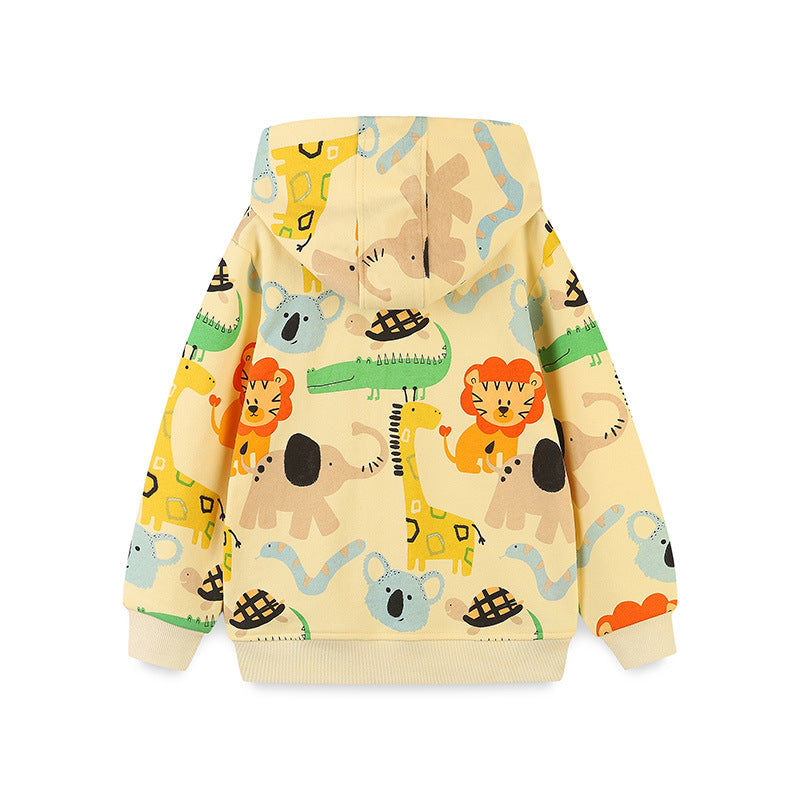 Safari Abenteuer Hoodie für Kinder – Tierdruck Pullover