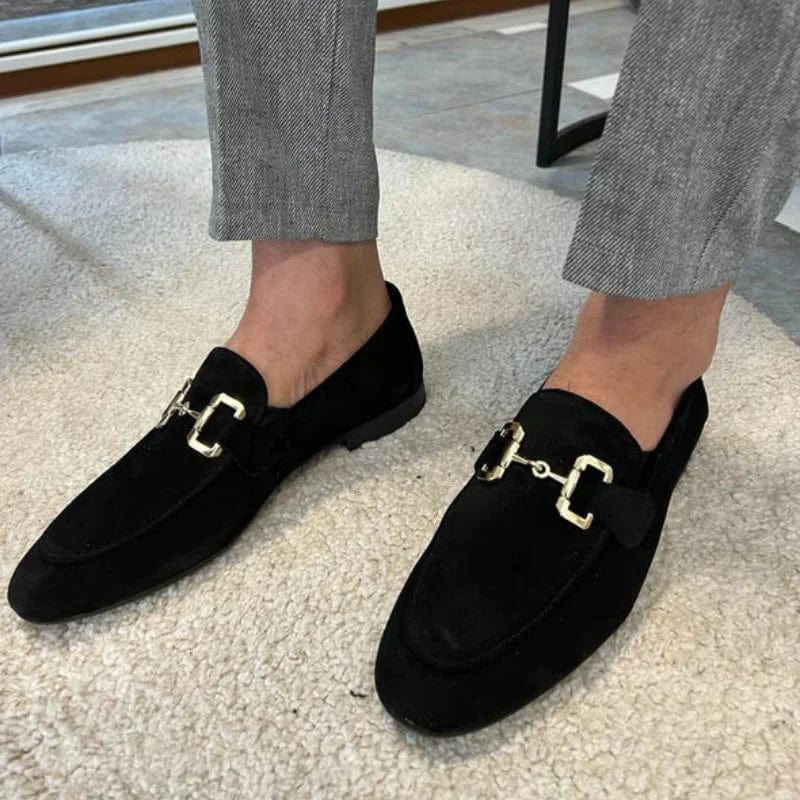 Nero – Wildleder-Loafer mit Metall-Schnalle