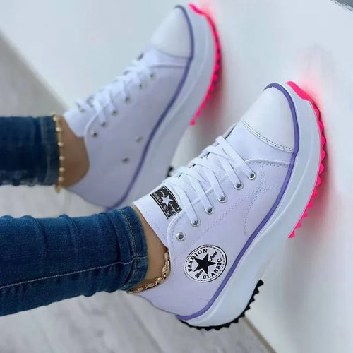 Hohe Damen Sneaker aus Canvas – Trendy und Komfortabel
