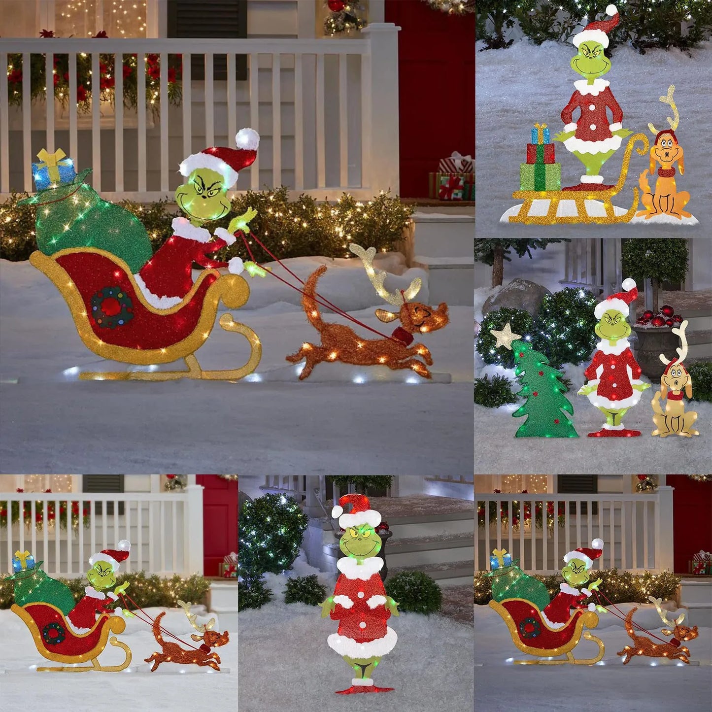 Grinch Weihnachtsdekoration – Fröhliche Gartenbeleuchtung für die Feiertage