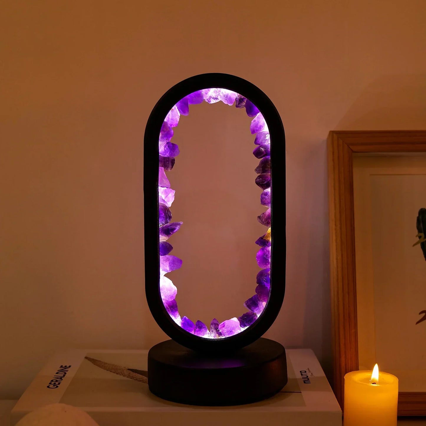 Elegante Amethyst-Kristalllampe – Ambient LED-Beleuchtung zur Entspannung