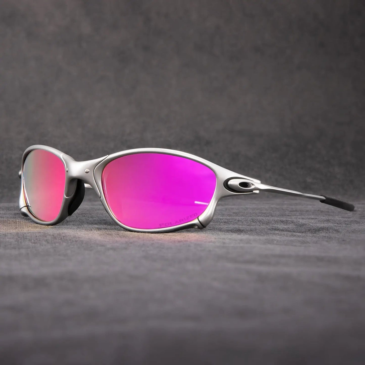Sportliche Polarisierte Sonnenbrille – Metallrahmen mit Roten Gläsern