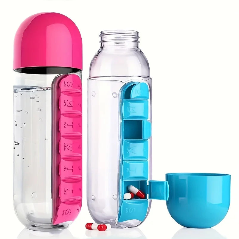 VitaBottle – Tragbare Wasserflasche mit integriertem Pillenfach
