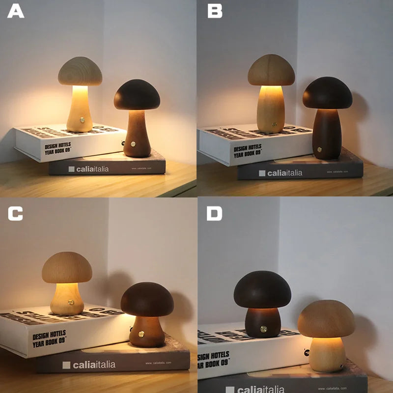 Paddenstoel Tafellamp – Warme LED Beleuchtung mit Touch-Steuerung