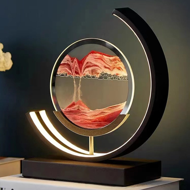 SandLight 3D Sandtischlampe – Entspannendes Design mit Bewegtem Sand