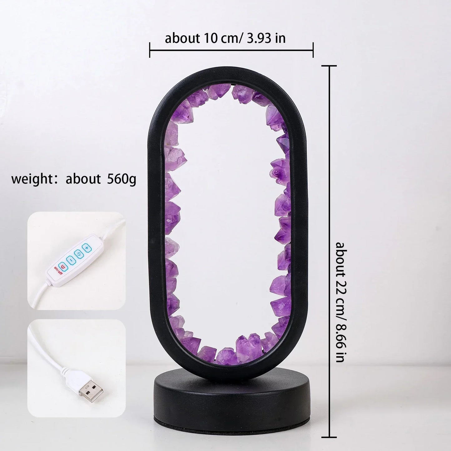Elegante Amethyst-Kristalllampe – Ambient LED-Beleuchtung zur Entspannung