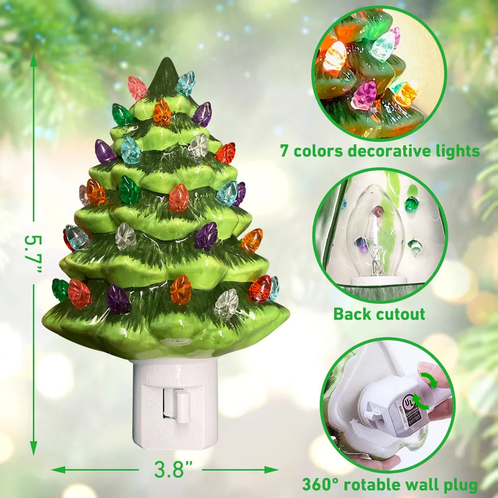 Keramischer Weihnachtsbaum Nachtlicht – Festliche Dekoration für Ihr Zuhause