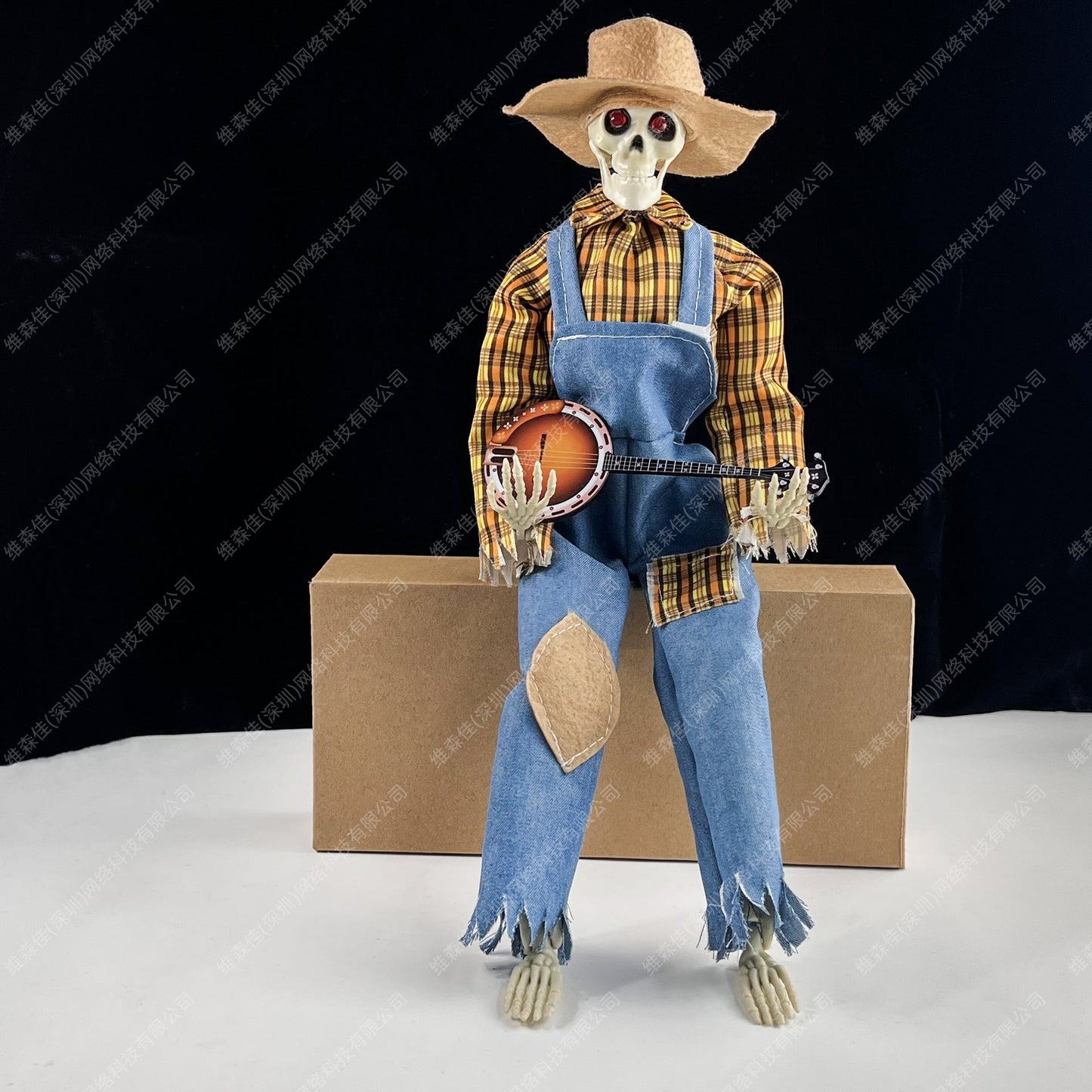 Halloween-Skelett mit Banjo – Leuchtende Dekoration mit Sound