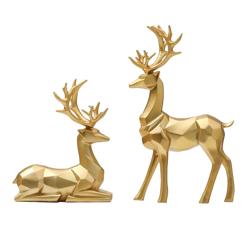 Geometrische Hirsch-Skulpturen Set