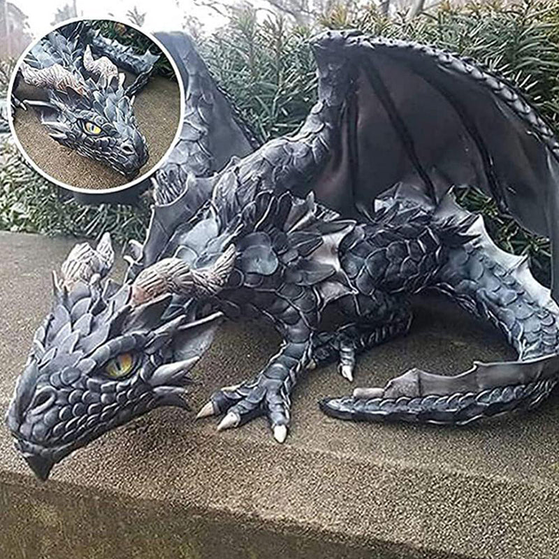 Legendärer Sitzender Drache – Magische Dekoration für Haus und Garten