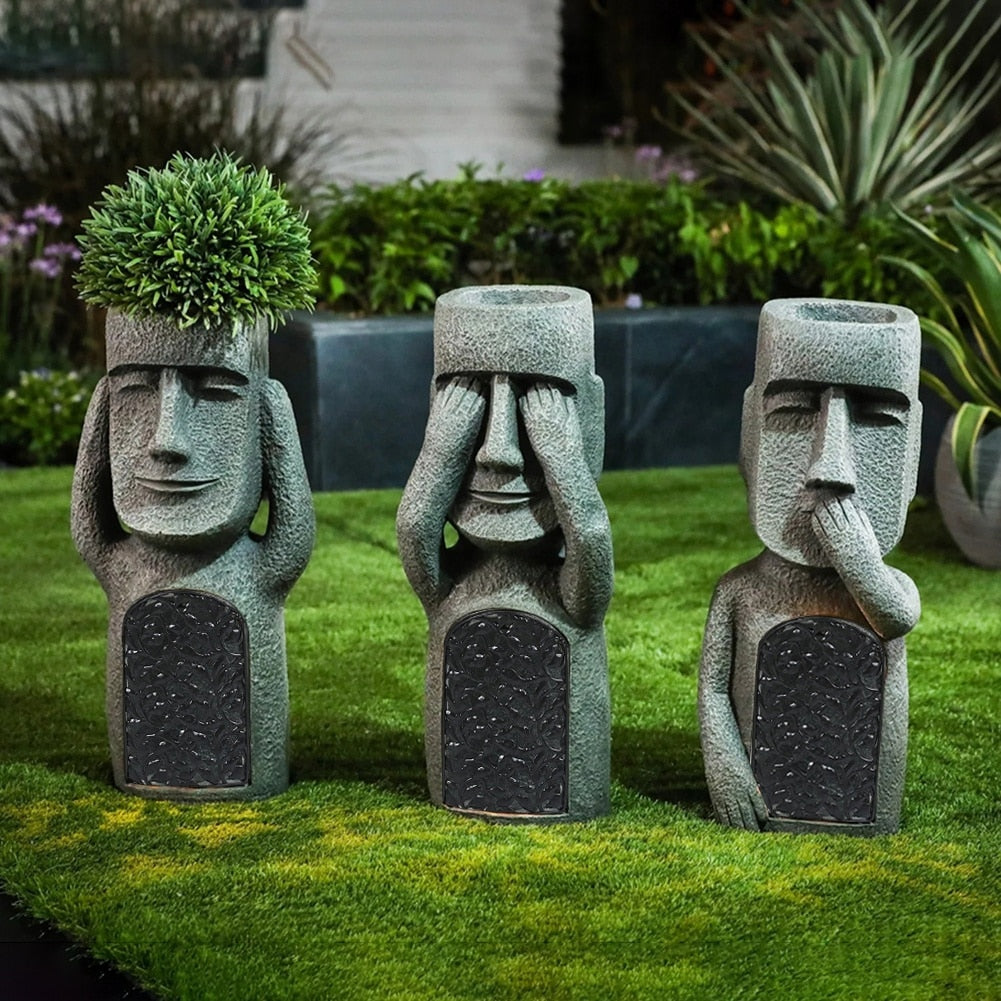 Gartenfiguren mit Charakter – Set aus drei verspielten Skulpturen