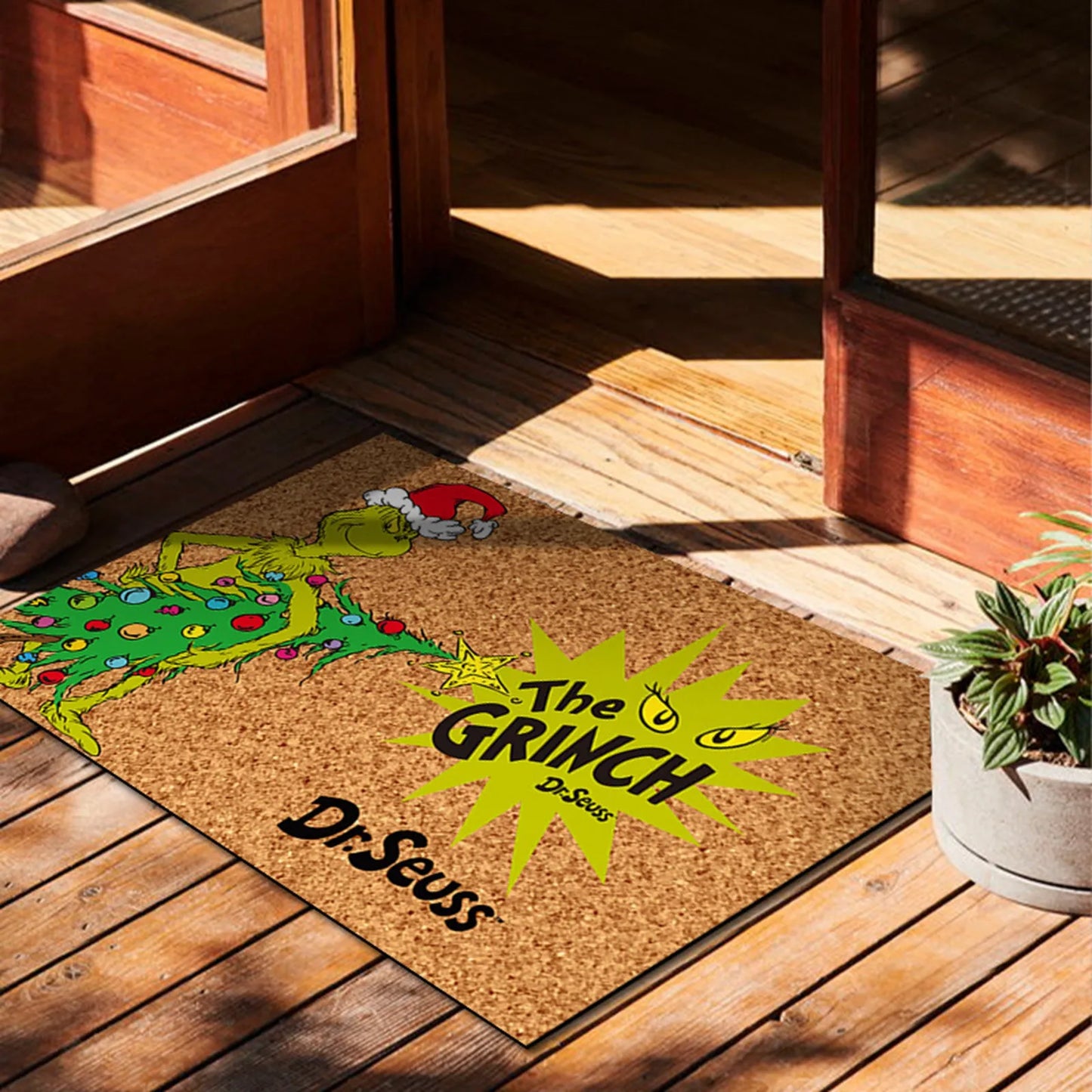 Weihnachtliche Türmatte mit Grinch-Design – Fröhlicher Empfang für die Feiertage
