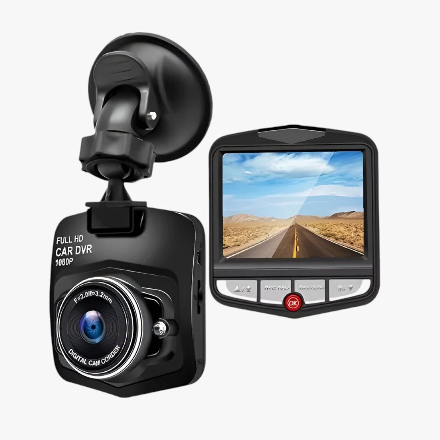 Kompakte 1080p HD Dashcam – Nachtsicht mit Loop-Aufnahme