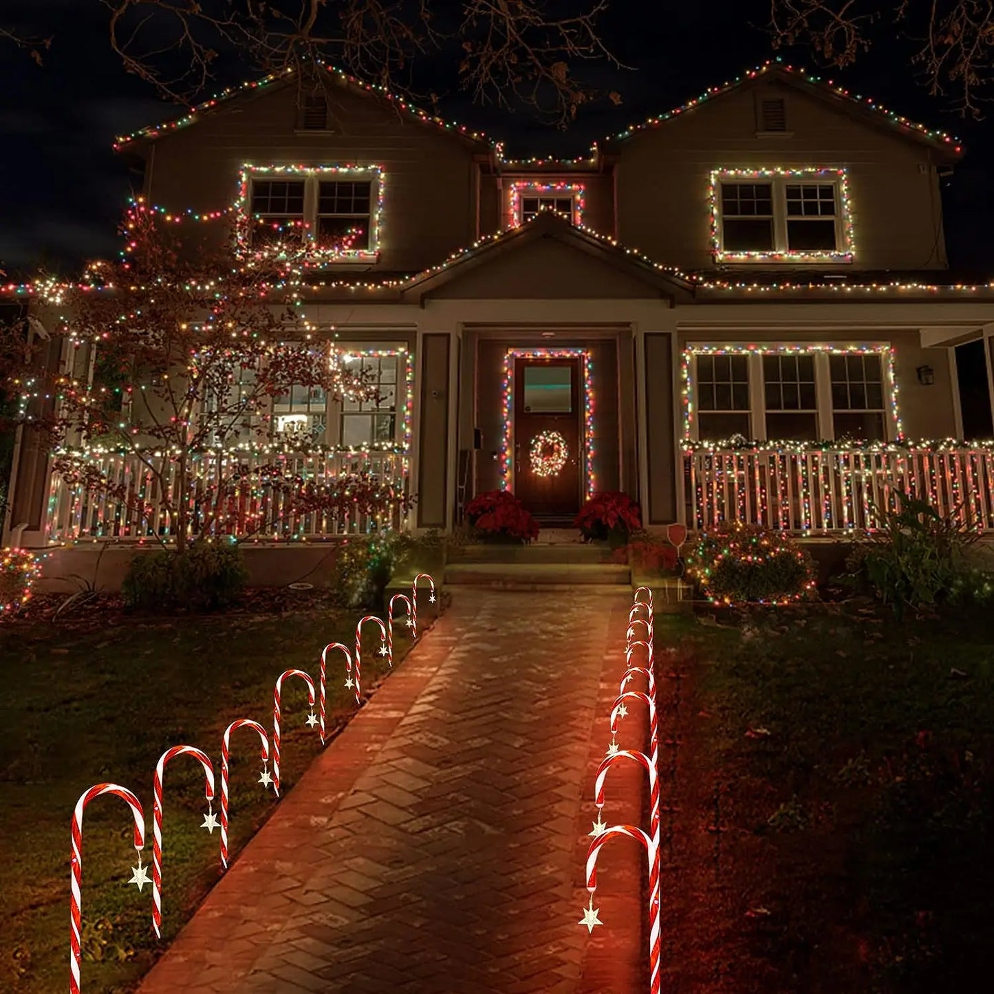 Weihnachtliche Solar-Bonbon-Stangen-Lichter – Strahlende Dekoration für festliche Abende