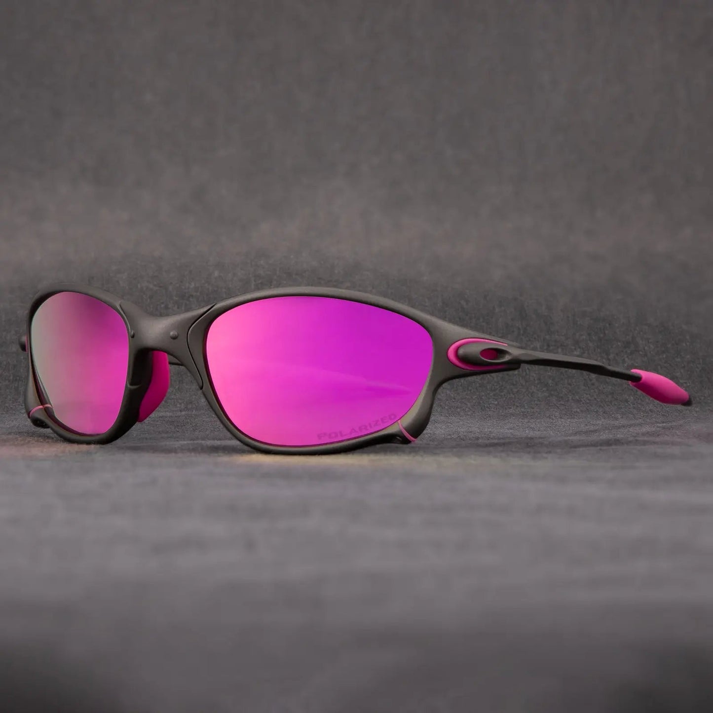 Sportliche Polarisierte Sonnenbrille – Metallrahmen mit Roten Gläsern