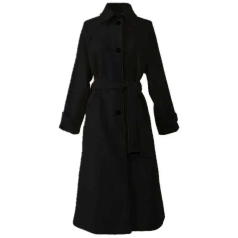 Langer Damenmantel mit Gürtel – Elegant und Warm für den Winter