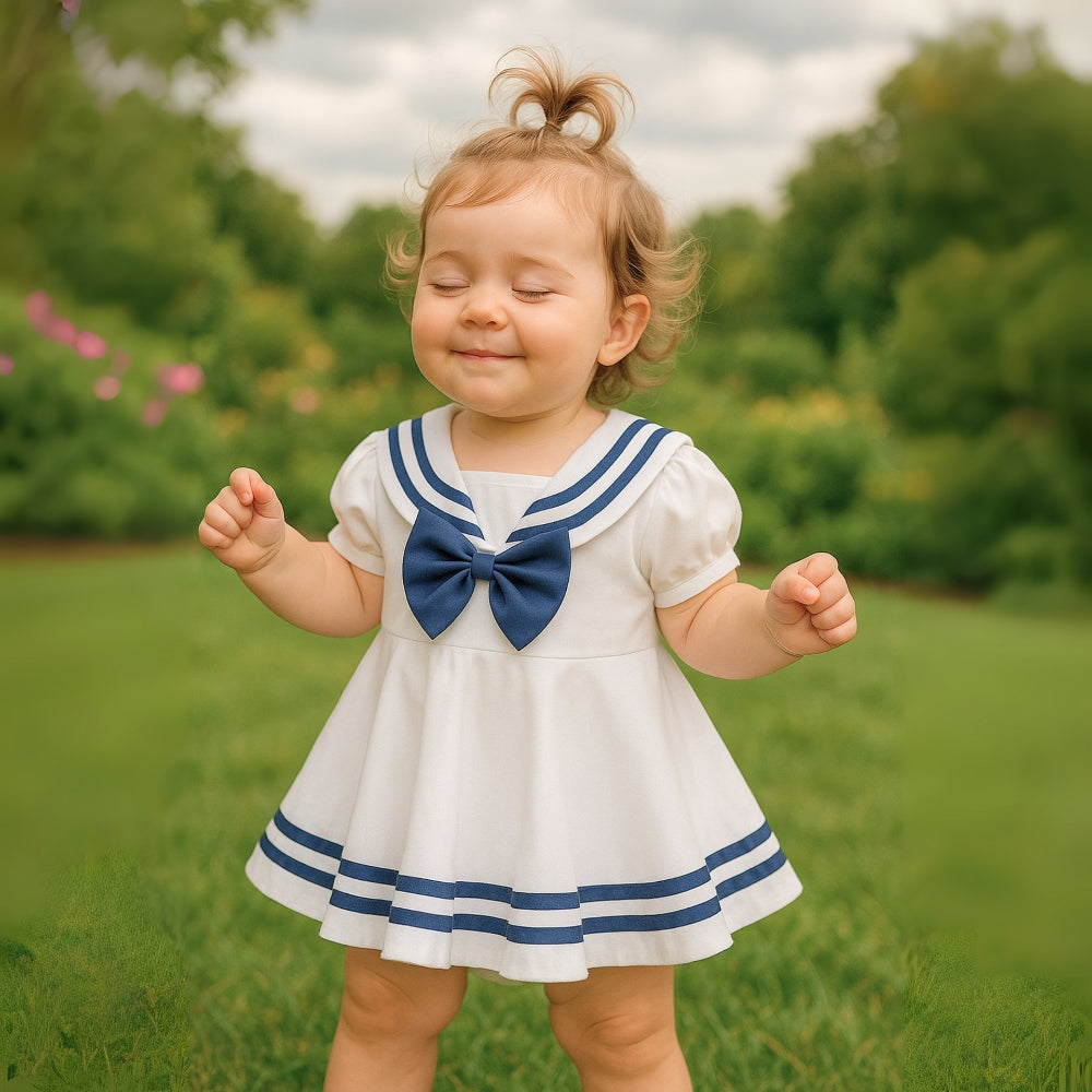 Maritime Babykleid mit Schleife – Süßes und Bequemes Sommerdesign