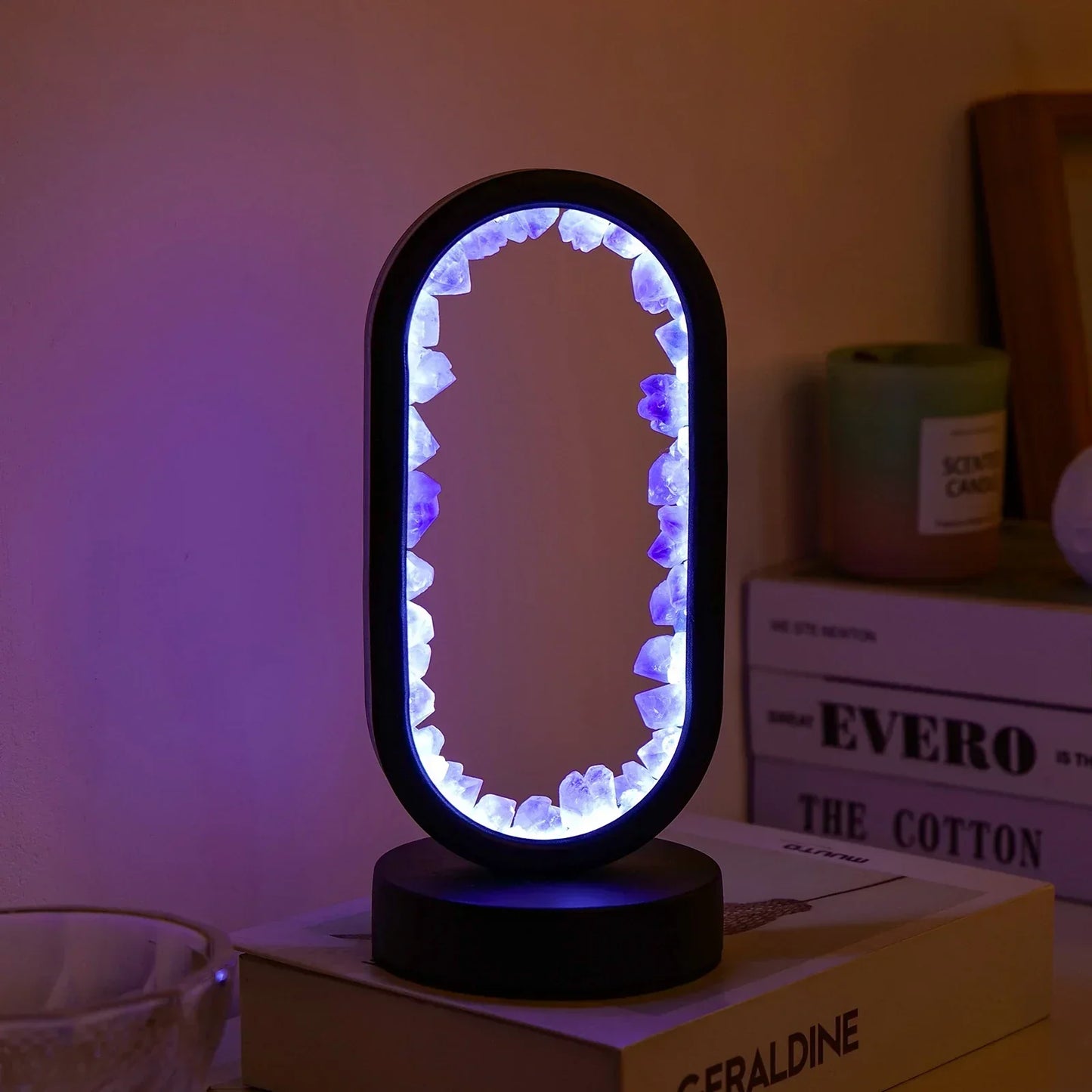 Elegante Amethyst-Kristalllampe – Ambient LED-Beleuchtung zur Entspannung