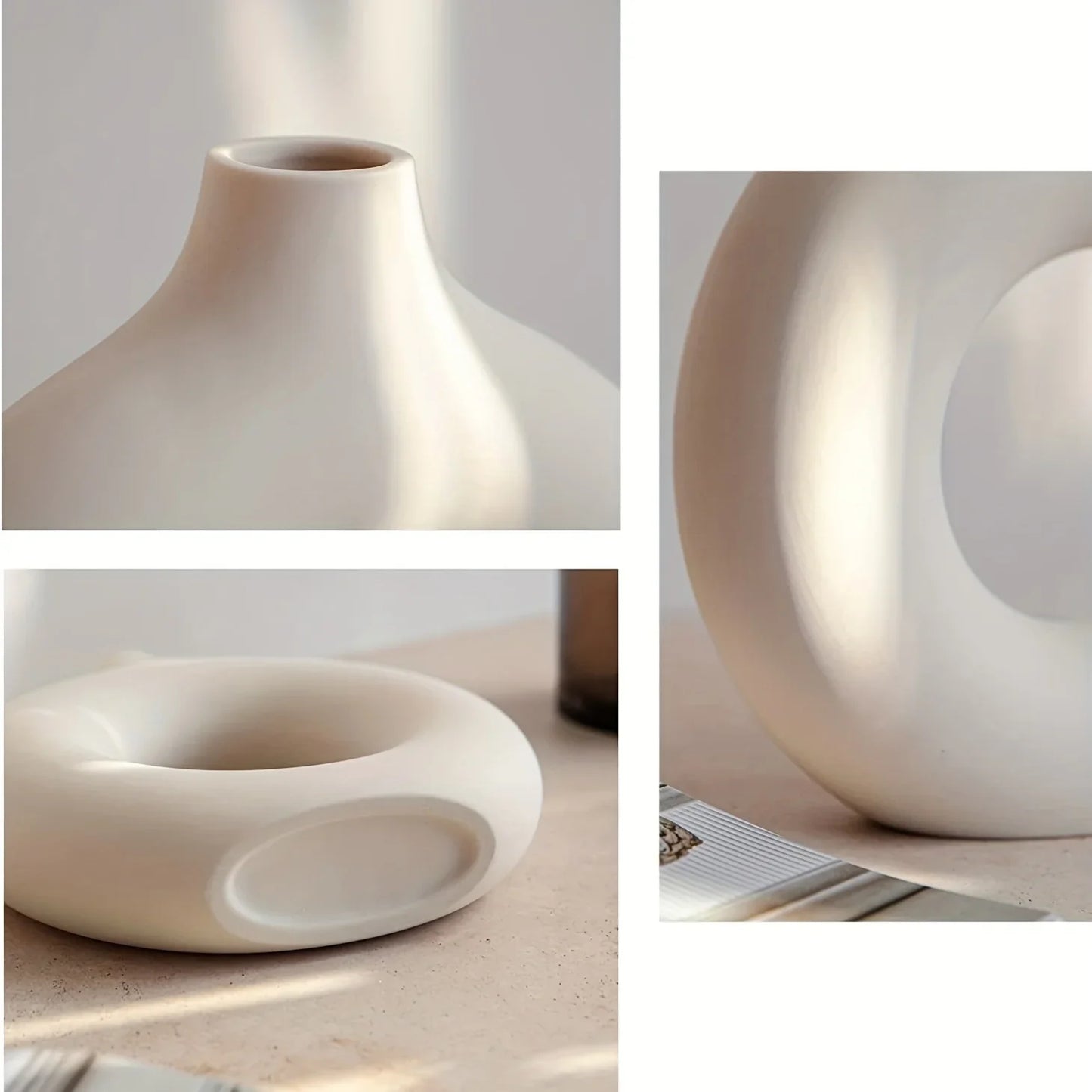Runde Keramik-Vase im skandinavischen Stil