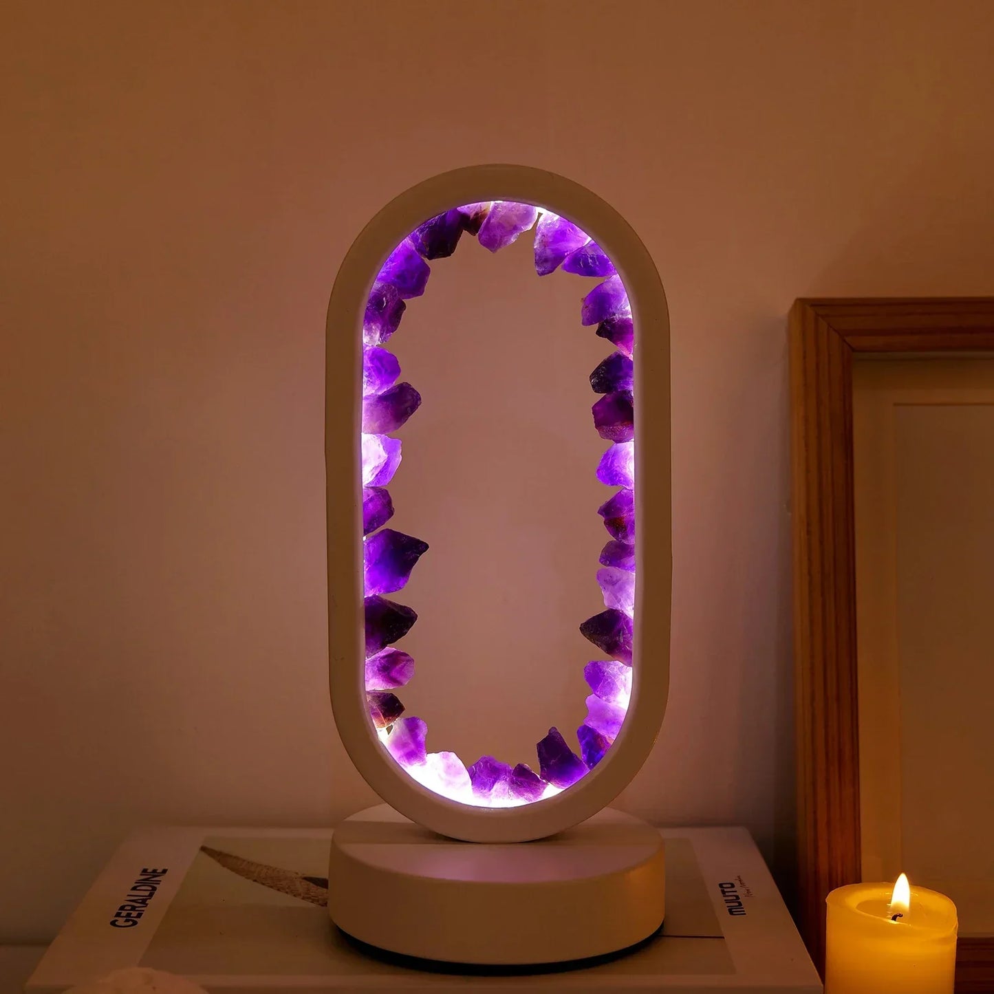 Elegante Amethyst-Kristalllampe – Ambient LED-Beleuchtung zur Entspannung