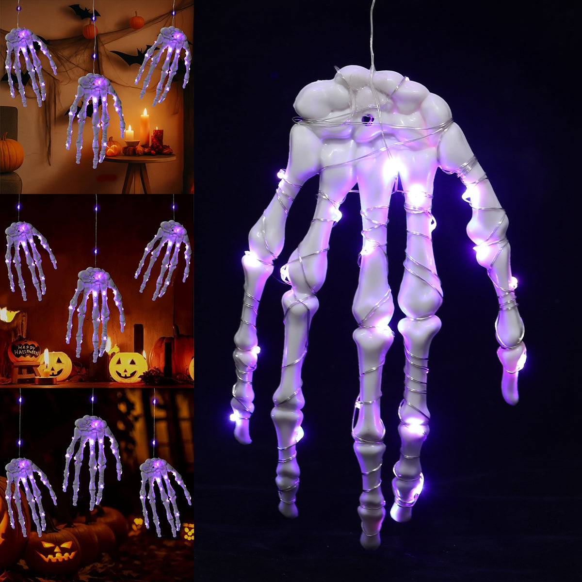 Leuchtende Skelethand – Gruselige Halloween-Dekoration mit LED