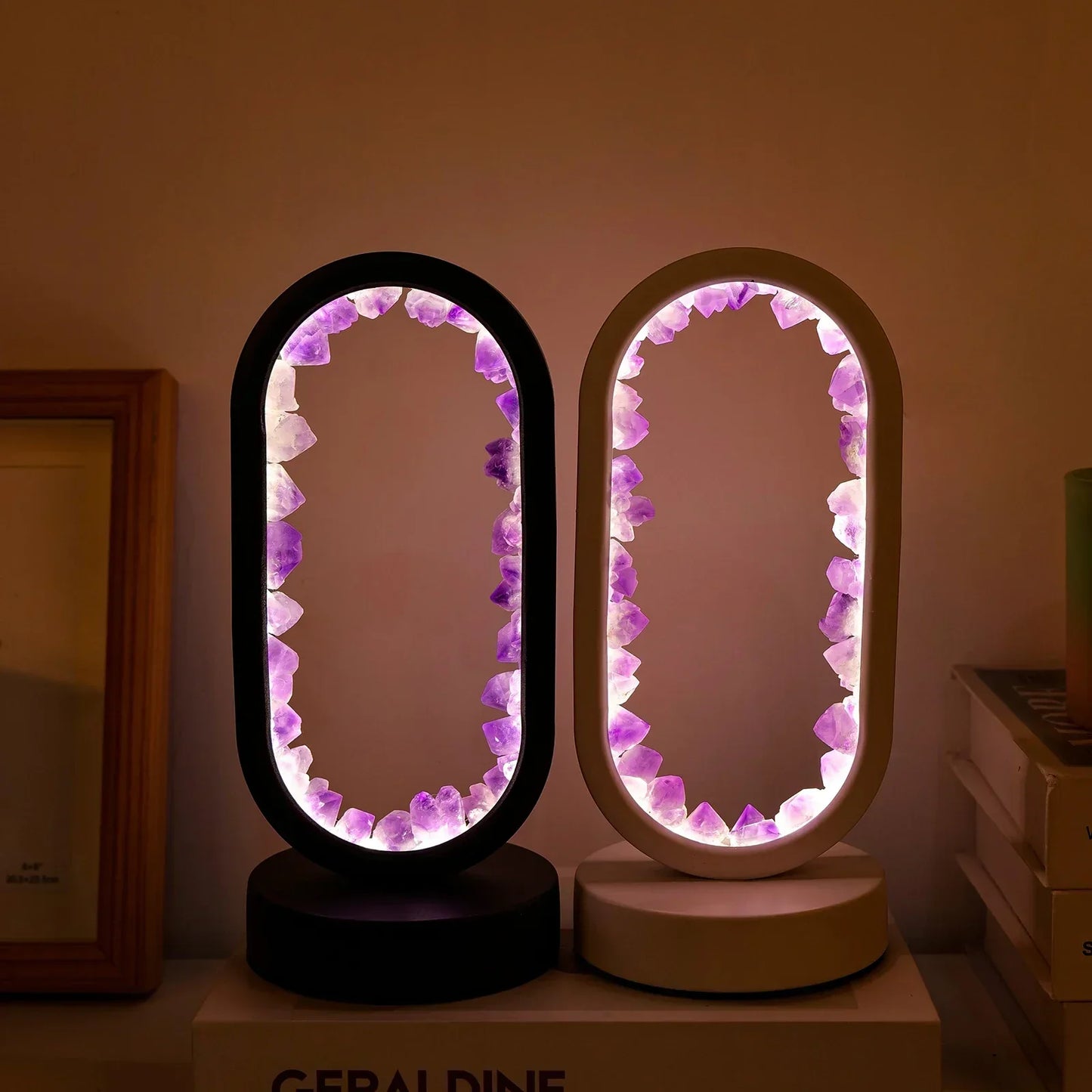 Elegante Amethyst-Kristalllampe – Ambient LED-Beleuchtung zur Entspannung