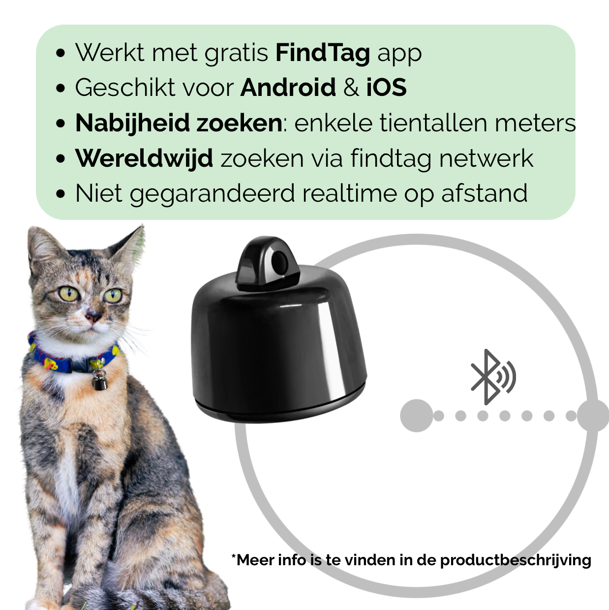 PetTrace Mini Tracker – Bluetooth-Ortungsgerät für Katzen, Hunde und kleine Haustiere