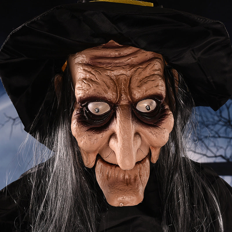 Hängende Hexenpuppe – Gruselige Halloween-Dekoration mit Licht und Sound
