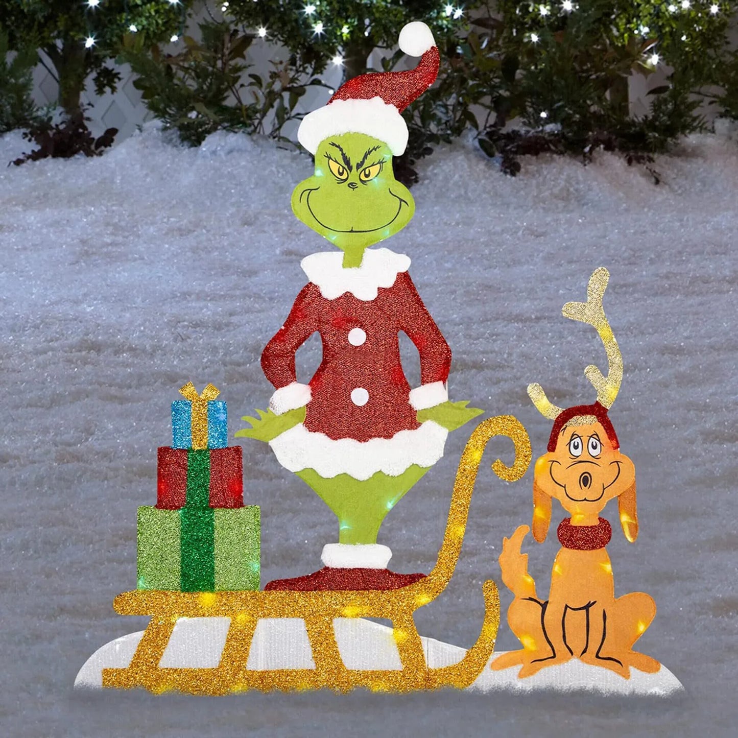 Grinch Weihnachtsdekoration – Fröhliche Gartenbeleuchtung für die Feiertage