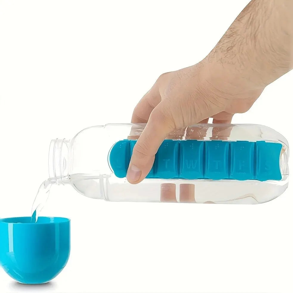 VitaBottle – Tragbare Wasserflasche mit integriertem Pillenfach