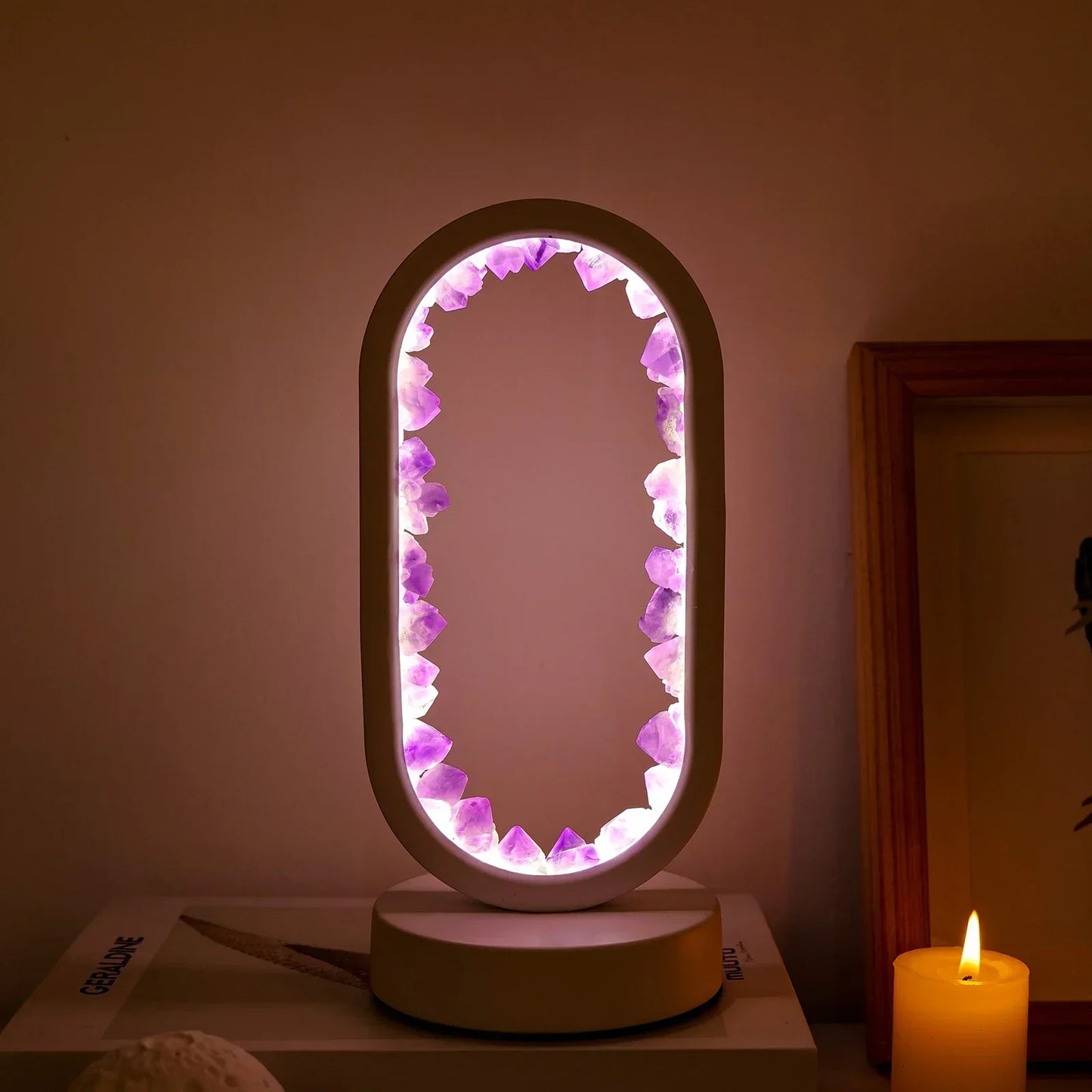 Elegante Amethyst-Kristalllampe – Ambient LED-Beleuchtung zur Entspannung