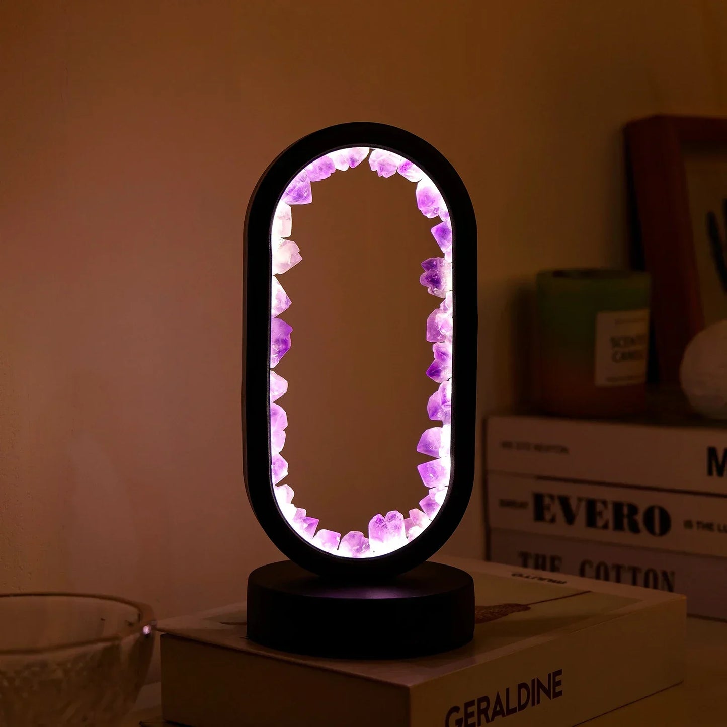 Elegante Amethyst-Kristalllampe – Ambient LED-Beleuchtung zur Entspannung