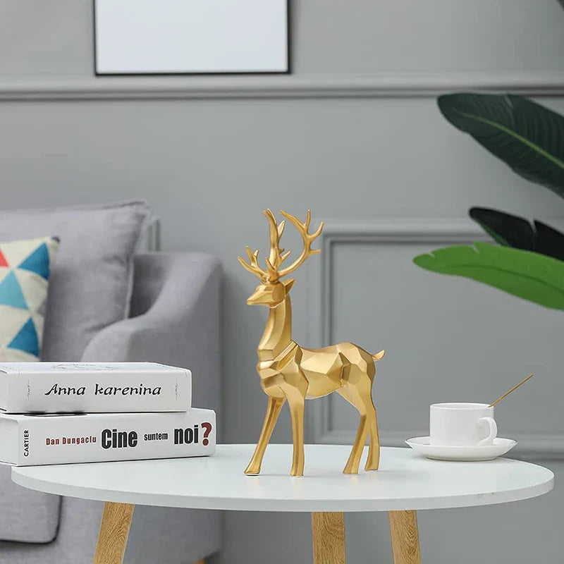 Geometrische Hirsch-Skulpturen Set