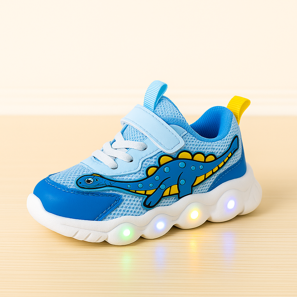 Kinder Dino Sneakers mit LED-Sohle – Cool und Verspielt