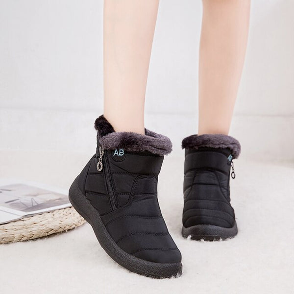 Warme Winterstiefel für Damen mit Reißverschluss