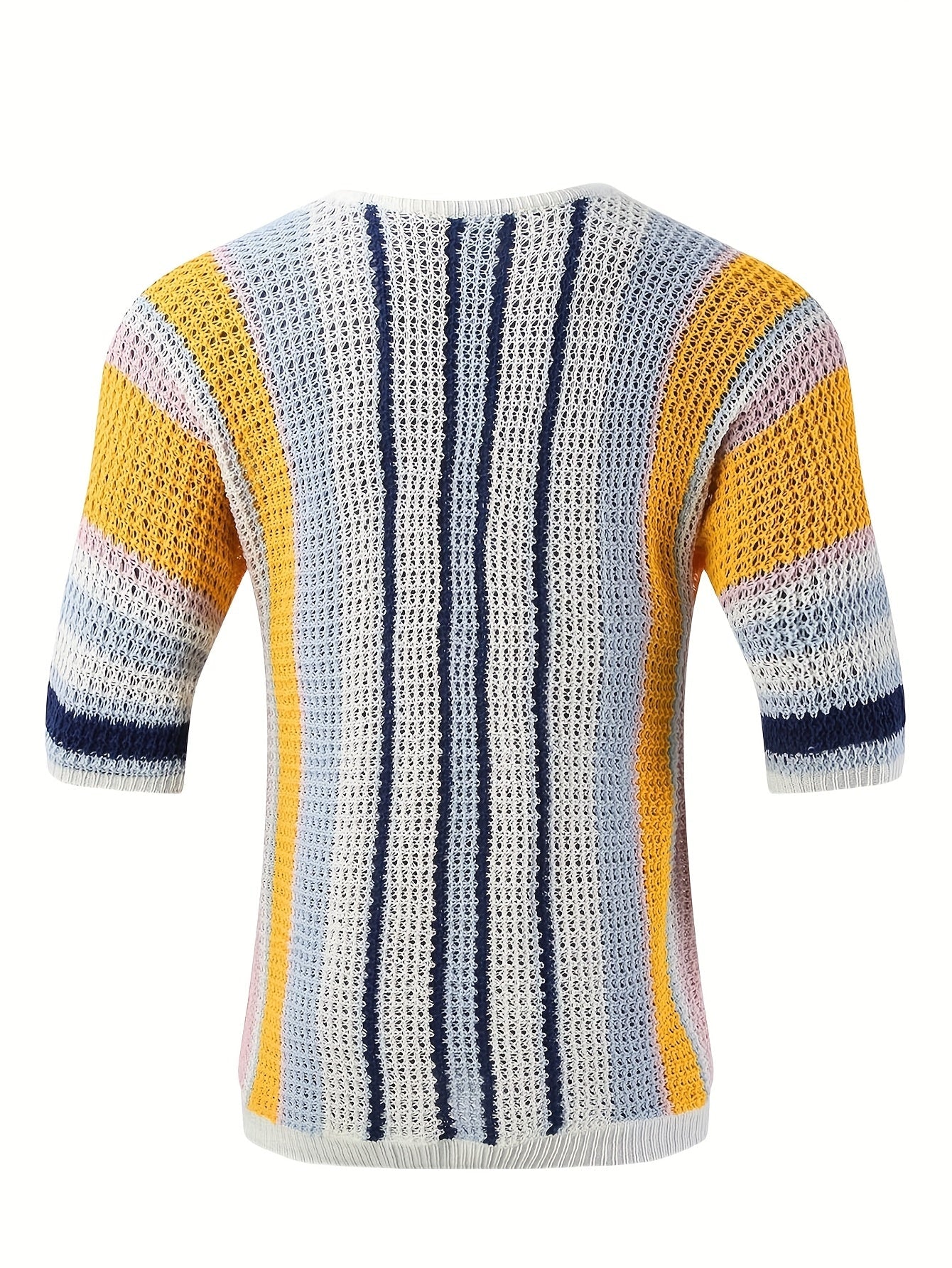 Lässiger Streifen Strickpullover – Bequem und Luftig