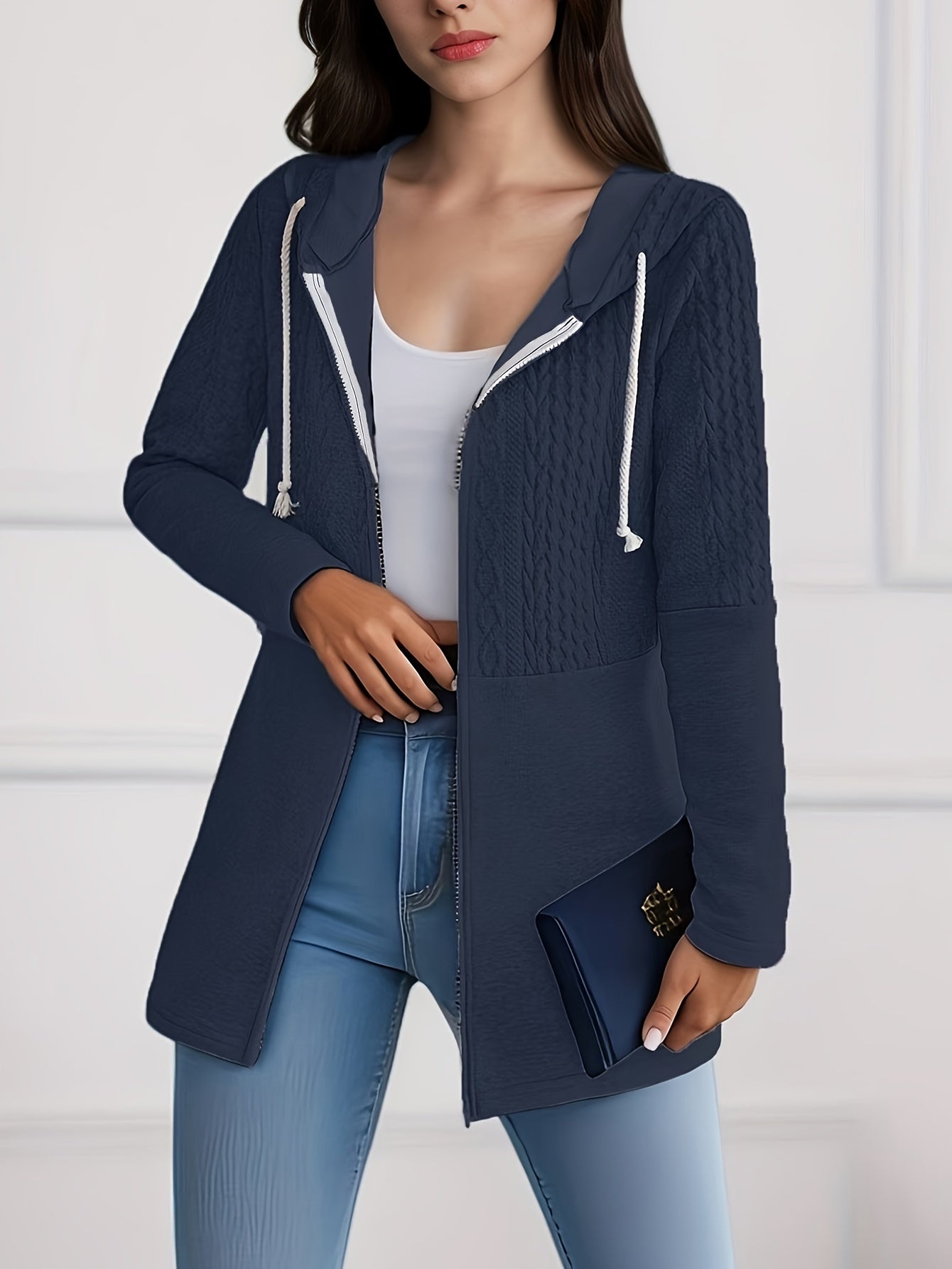 Luna Strick Hoodie Jacke – Stylisch und Bequem für Damen im Herbst und Winter