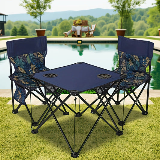 Klappbarer Outdoor Tisch- und Stuhlset – Tragbar für Camping & BBQ