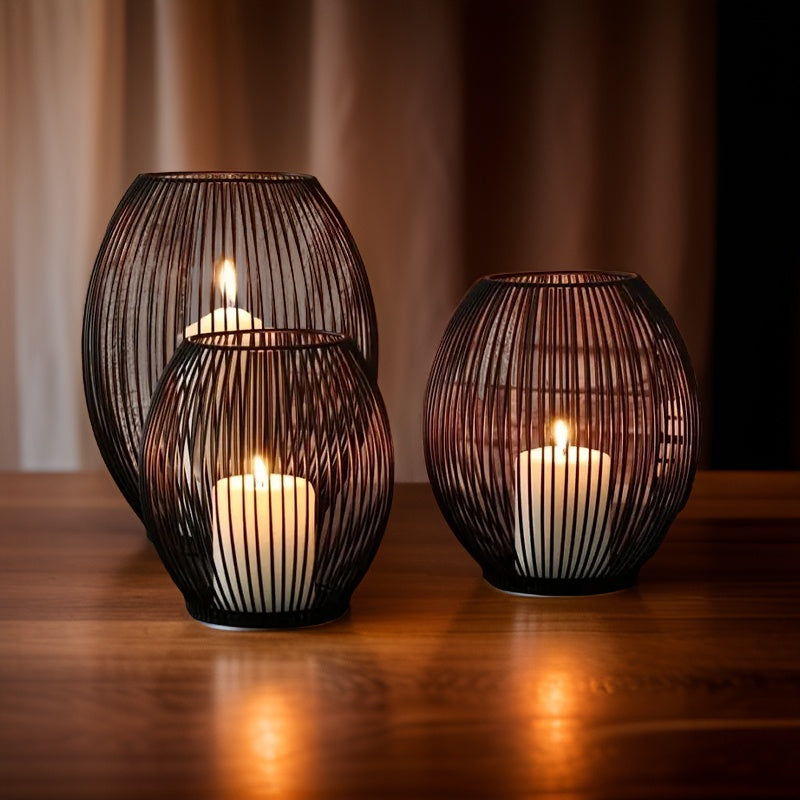 Lumière Draht-Kerzenhalter Set – Minimalistisches Design für stimmungsvolle Beleuchtung