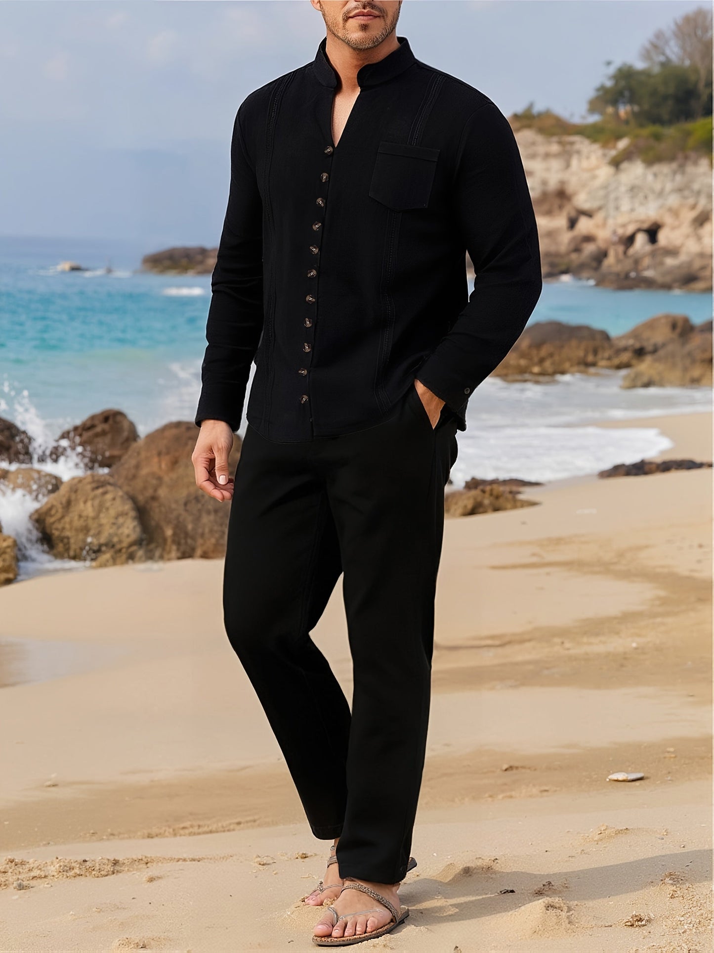 Herren Leinen Zweiteiliges Set - Elegant und Leicht