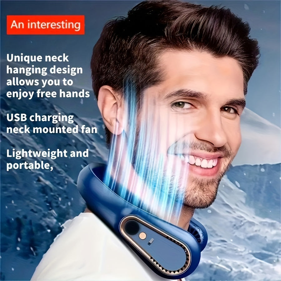 Wiederaufladbarer USB-Nackenventilator für kraftvolle, leise Kühlung – Perfekt für den Einsatz im Freien und drinnen