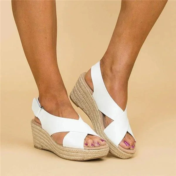 Chice Keil-Sandalen mit überkreuzten Riemen – Bequemer Sommerstil