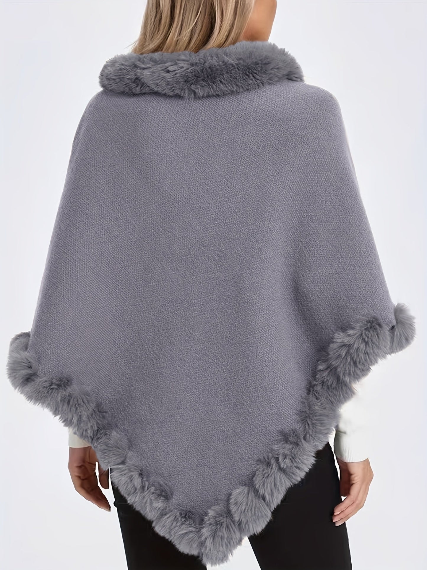 Luxus Dicke Strickrollkragen für Damen - Mit Fake-Overlock und Chic Pullover Cape für den Winter