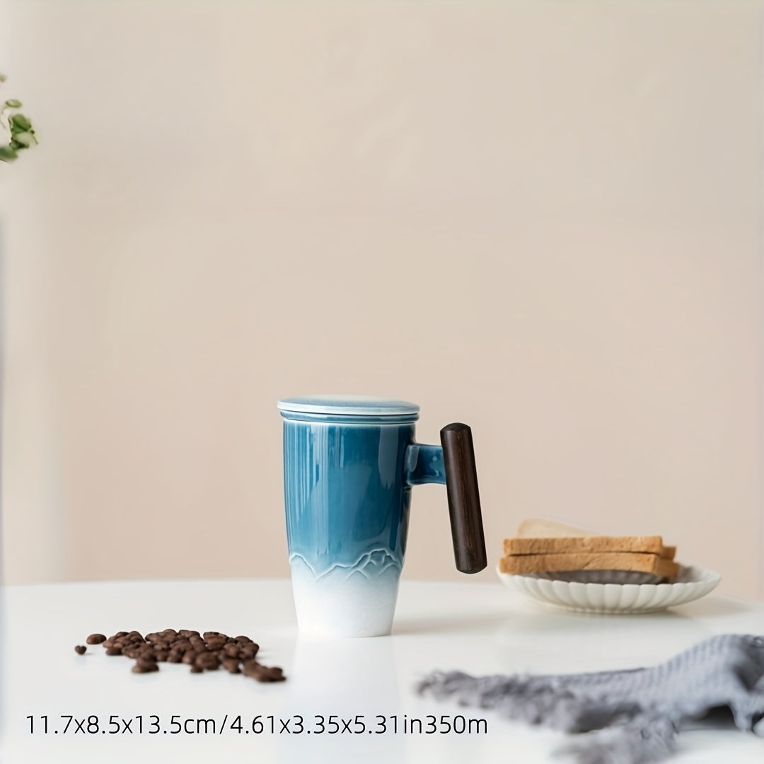 Handgefertigte Keramische Teetasse mit Sieb – Authentisches Design und Praktische Nutzung