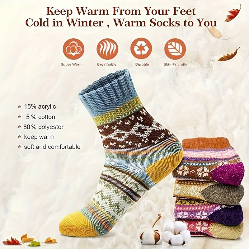 Lola Set von 5 Paar Wintersocken für Damen – Warm und Bequem für die Kalten Monate